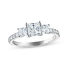 Thumbnail Image 1 of Now + Forever Certified Princess-Cut Diamond Three-Stone Engagement Ring 1-1/4 ct tw Platinum