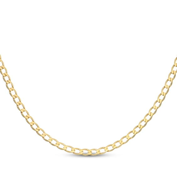 Curb Chain Necklace 2.95mm Solid 14K Yellow Gold 18"