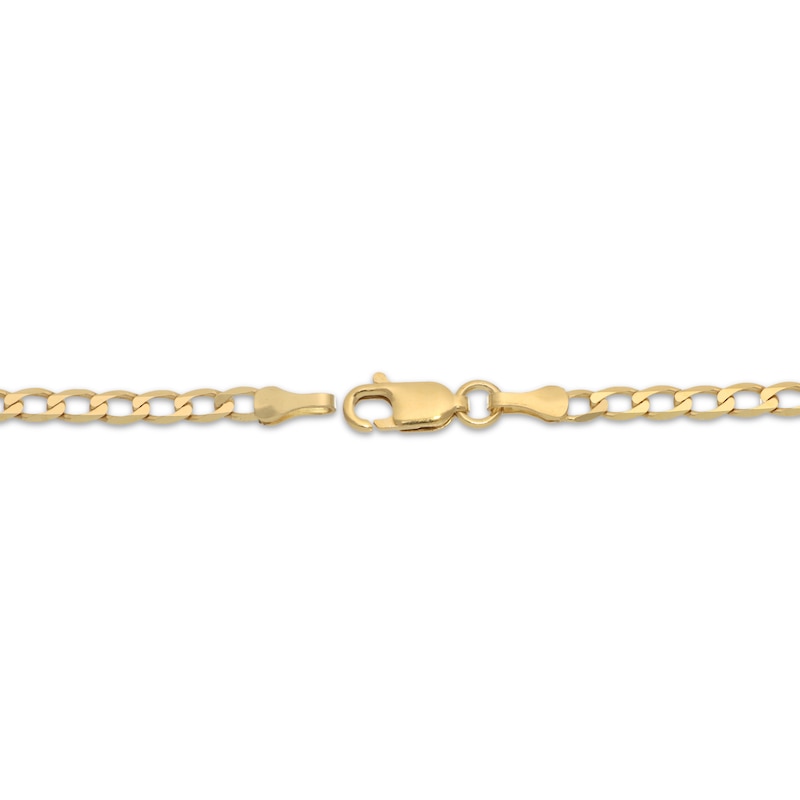 Main Image 3 of Curb Chain Necklace 2.95mm Solid 14K Yellow Gold 18"