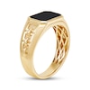 Thumbnail Image 2 of Men's Black Onyx Chain Pattern Signet Ring 10K Yellow Gold