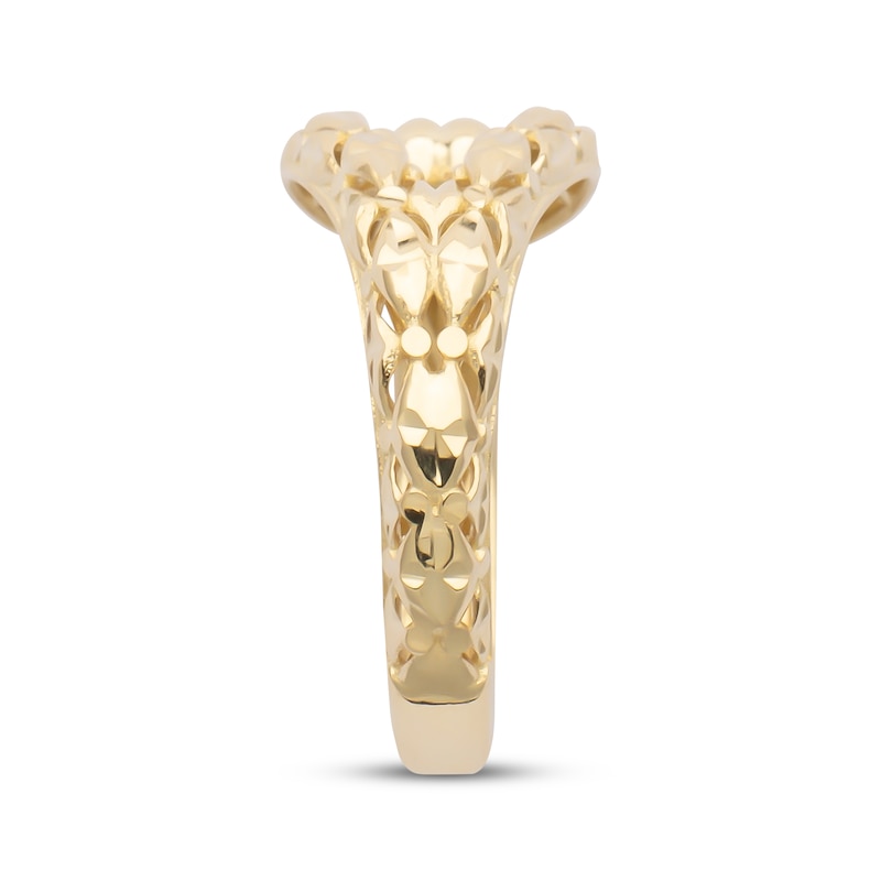 Main Image 2 of Italian Brilliance Buckle Ring 14K Yellow Gold