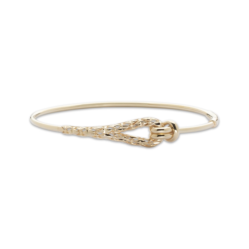 Main Image 1 of Italian Brilliance Buckle Bangle Bracelet 14K Yellow Gold