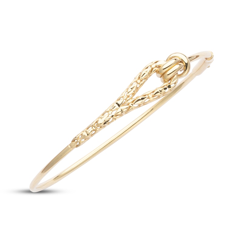 Main Image 2 of Italian Brilliance Buckle Bangle Bracelet 14K Yellow Gold