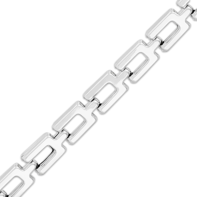 Main Image 2 of 5mm Stampato Chain Bracelet Hollow Sterling Silver Gold 8.5"