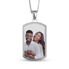 Thumbnail Image 1 of Extra Large Dog Tag Photo Beaded Frame Necklace 10K White Gold 22"