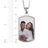 Thumbnail Image 4 of Extra Large Dog Tag Photo Beaded Frame Necklace 10K White Gold 22"