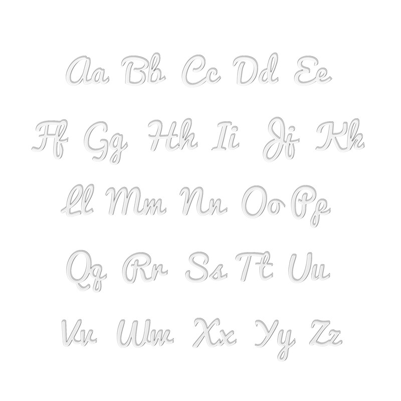 Main Image 3 of Bold Cursive Name Necklace 10K White Gold 18"