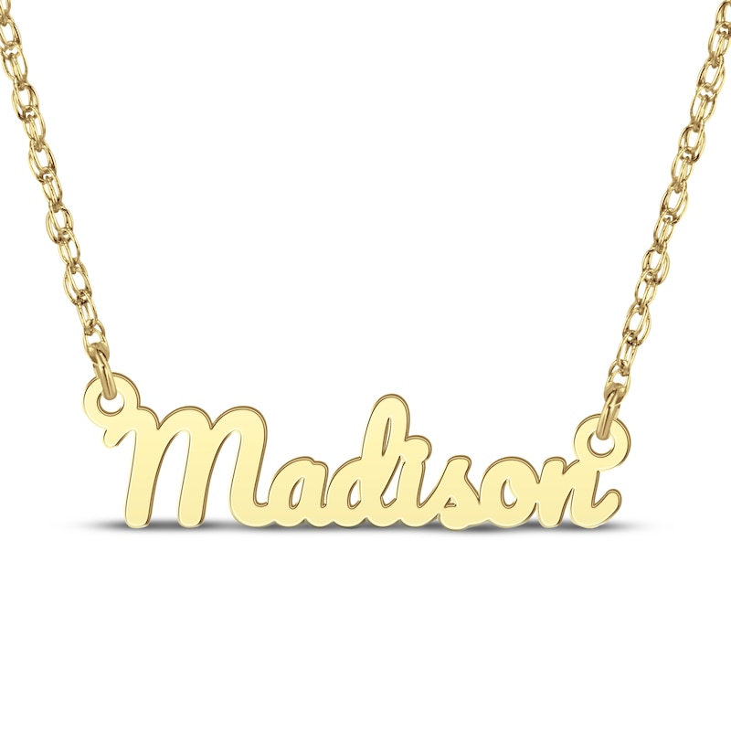 Main Image 1 of Bold Cursive Name Necklace 10K Yellow Gold 18"