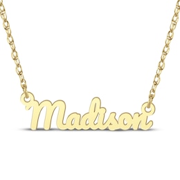 Bold Cursive Name Necklace 14K Yellow Gold 18"