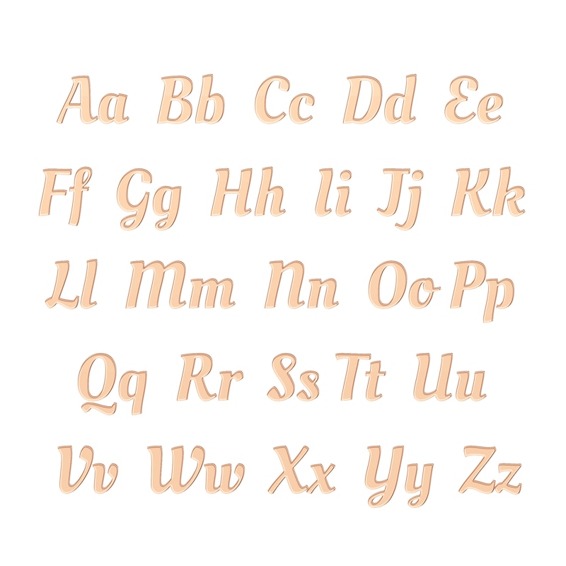 Main Image 3 of Bold Script Name Necklace 14K Rose Gold 18"
