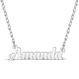 Bold Script Name Necklace Sterling Silver 18"