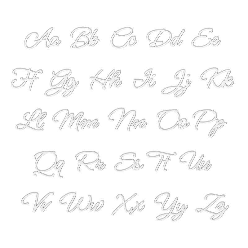 Main Image 3 of Cursive Name Necklace 10K White Gold 18"