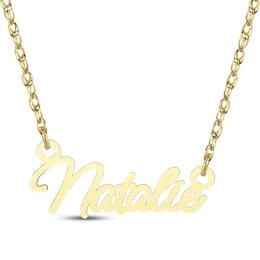 Cursive Name Necklace 10K Yellow Gold 18"