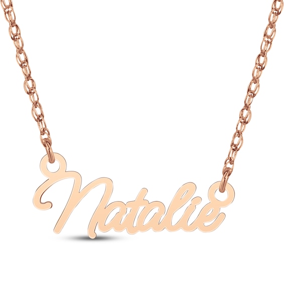 Cursive Name Necklace 14K Rose Gold 18"