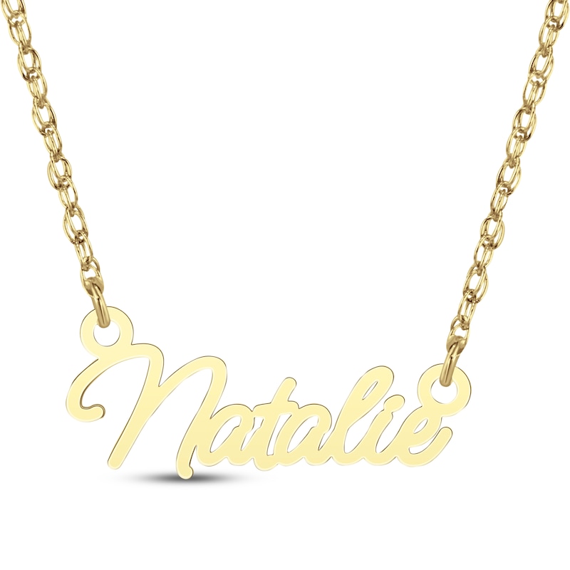 Main Image 1 of Cursive Name Necklace 14K Yellow Gold 18"
