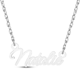 Script Name Necklace Sterling Silver 18"