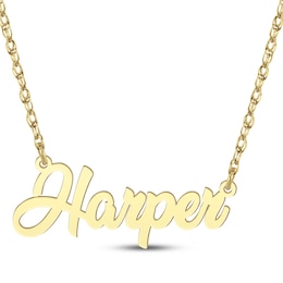 Cursive Script Name Necklace 10K Yellow Gold 18"