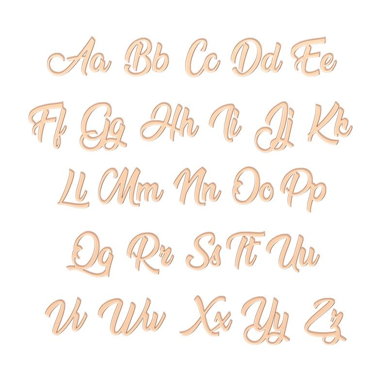 Main Image 3 of Cursive Script Name Necklace 14K Rose Gold 18"