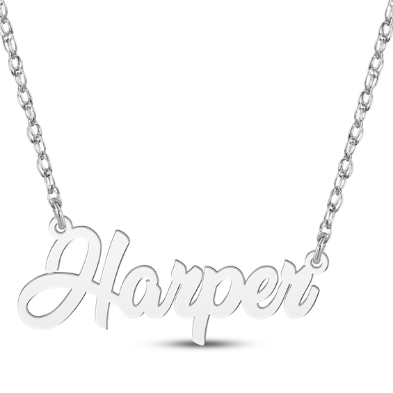Cursive Script Name Necklace Sterling Silver 18"