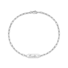 Thumbnail Image 1 of Diamond Accent Name Plate Paperclip Chain Bracelet Sterling Silver 7.5"