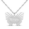 Thumbnail Image 1 of Butterfly Name Necklace 10K White Gold 18"