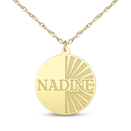 Name Disc Necklace 14K Yellow Gold 18"