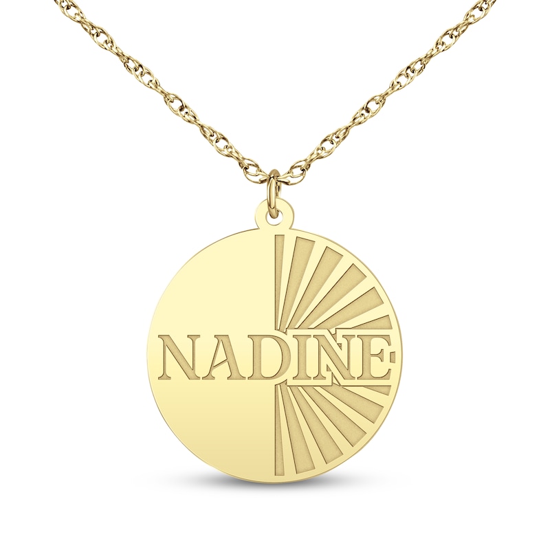 Main Image 1 of Name Disc Necklace 14K Yellow Gold 18"