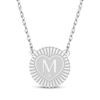 Thumbnail Image 1 of Diamond Accent Initial Sunburst Necklace 10K White Gold 18"