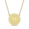 Thumbnail Image 1 of Diamond Accent Initial Sunburst Necklace 10K Yellow Gold 18"