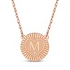 Thumbnail Image 1 of Diamond Accent Initial Sunburst Necklace 14K Rose Gold 18"