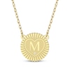 Thumbnail Image 1 of Diamond Accent Initial Sunburst Necklace 14K Yellow Gold 18"