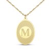 Thumbnail Image 1 of Initial Oval Disc Necklace 10K Yellow Gold 18"