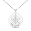 Thumbnail Image 2 of Mother's Queen Bee Name Necklace 10K White Gold 18"