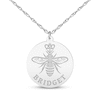 Thumbnail Image 2 of Mother's Queen Bee Name Necklace Sterling Silver 18"