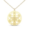 Thumbnail Image 1 of Bee & Honeycomb Initial Necklace 10K Yellow Gold 18"