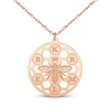 Thumbnail Image 1 of Bee & Honeycomb Initial Necklace 14K Rose Gold 18"