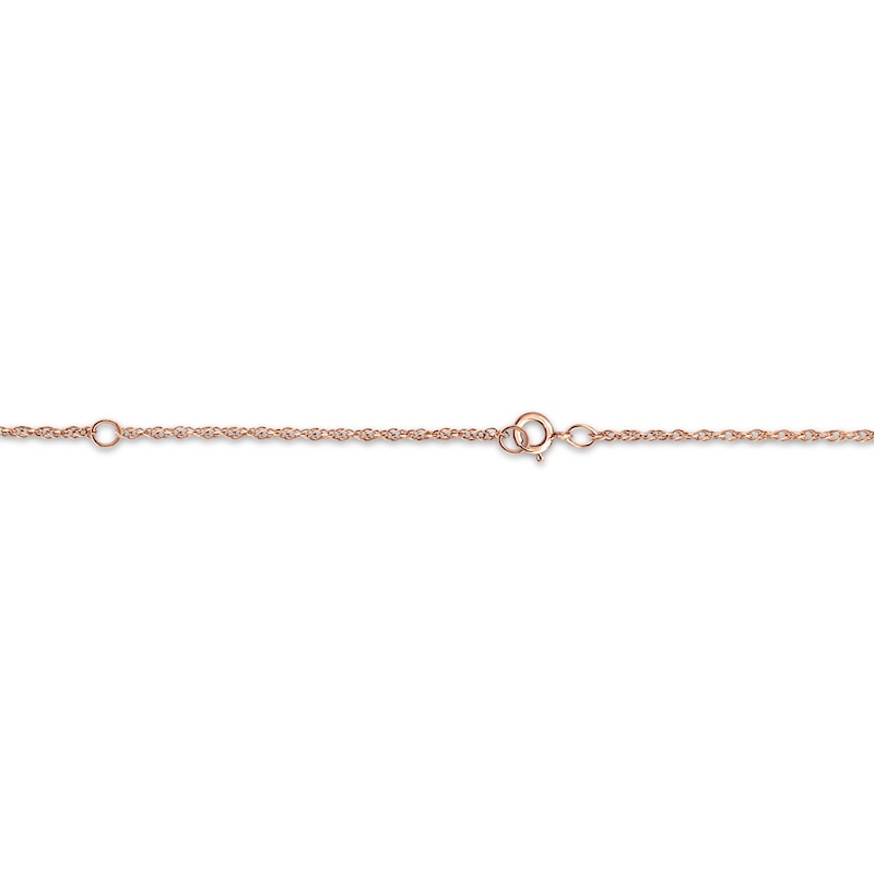 Main Image 2 of Bee & Honeycomb Initial Necklace 14K Rose Gold 18"