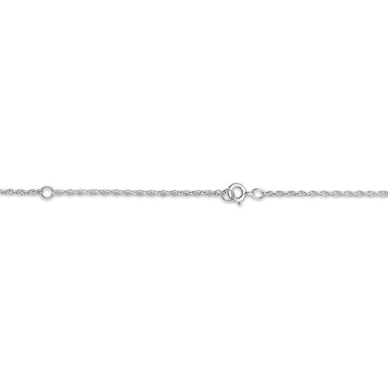 Main Image 2 of Bee & Honeycomb Initial Necklace 14K White Gold 18"