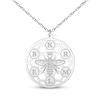 Thumbnail Image 1 of Bee & Honeycomb Initial Necklace Sterling Silver 18"