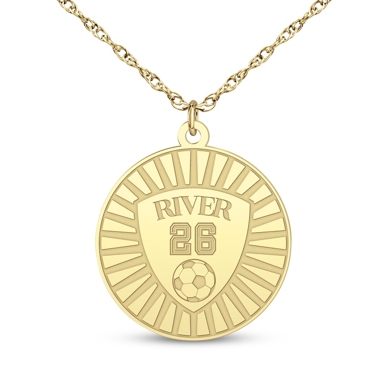 Main Image 5 of Name, Number & Sport Disc Necklace 10K Yellow Gold 18"