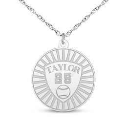 Name, Number & Sport Disc Necklace Sterling Silver 18"