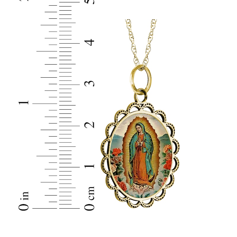 Main Image 4 of Our Lady of Guadalupe Engravable Necklace 10K Yellow Gold 18"