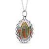 Thumbnail Image 1 of Our Lady of Guadalupe Engravable Necklace 10K White Gold 18"