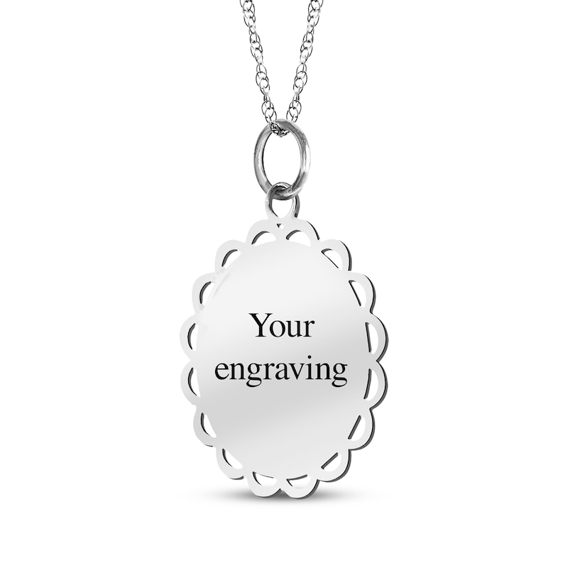 Main Image 2 of Our Lady of Guadalupe Engravable Necklace 10K White Gold 18"