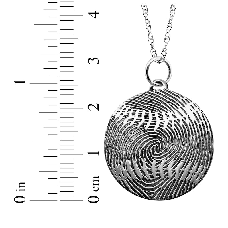 Main Image 4 of Your Own Fingerprint Baseball Necklace Sterling Silver 18"