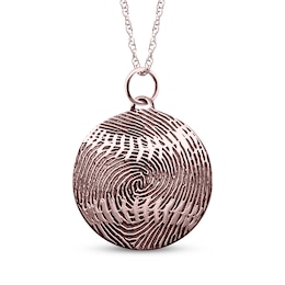 Your Own Fingerprint Baseball Necklace 10K Rose Gold 18"