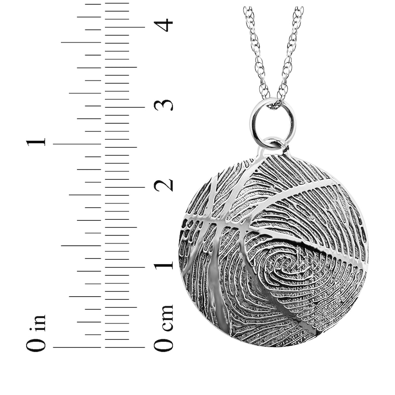 Main Image 4 of Your Own Fingerprint Basketball Necklace Sterling Silver 18"