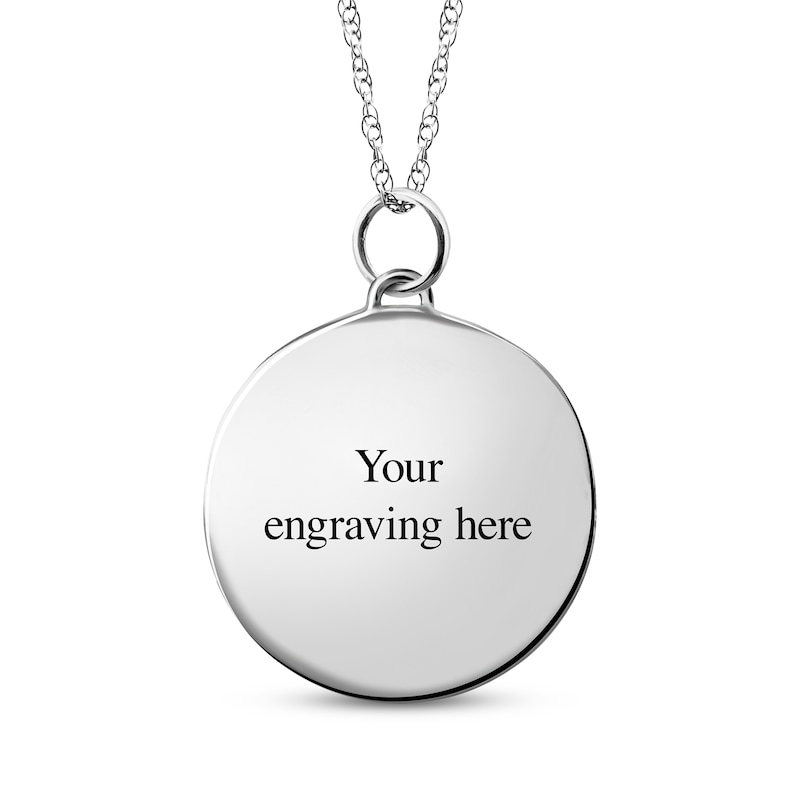 Main Image 2 of Your Own Fingerprint Basketball Necklace 10K White Gold 18"