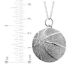 Thumbnail Image 4 of Your Own Fingerprint Basketball Necklace 10K White Gold 18"
