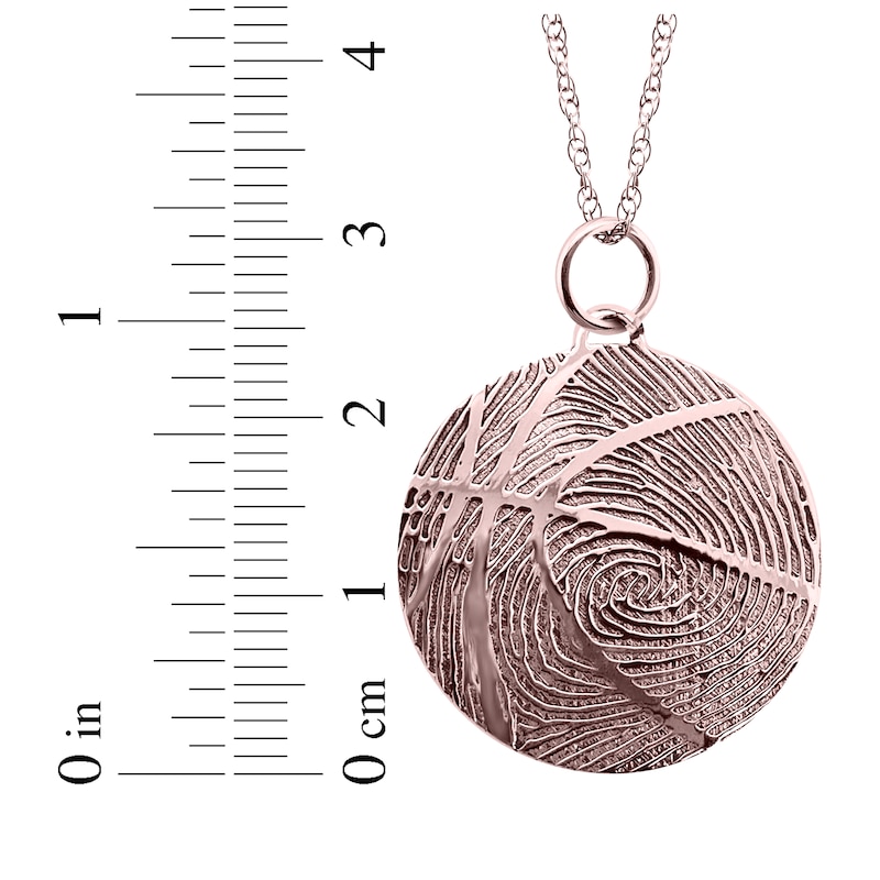 Main Image 4 of Your Own Fingerprint Basketball Necklace 10K Rose Gold 18"
